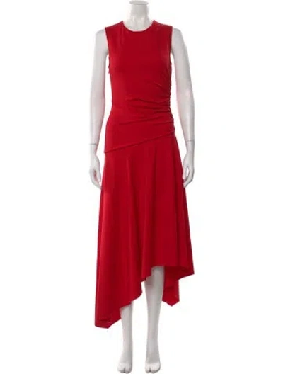 Pre-owned Aknvas Crew Neck Long Dress W/ Tags In Red