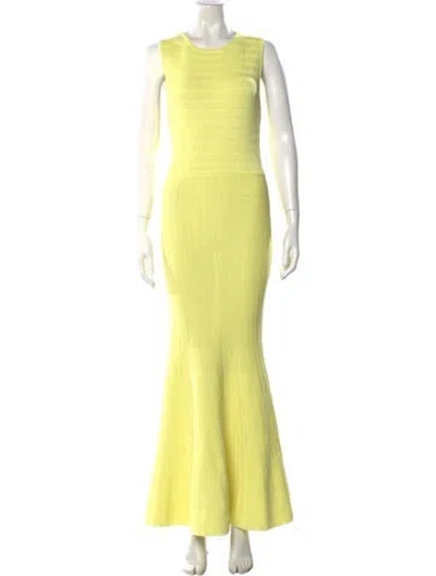Pre-owned Aknvas Crew Neck Long Dress W/ Tags In Yellow