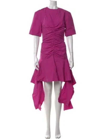 Pre-owned Aknvas Crew Neck Midi Length Dress In Purple