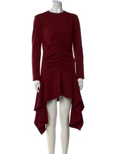Pre-owned Aknvas Crew Neck Mini Dress In Burgundy