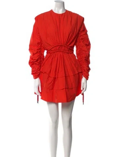 Pre-owned Aknvas Crew Neck Mini Dress In Orange