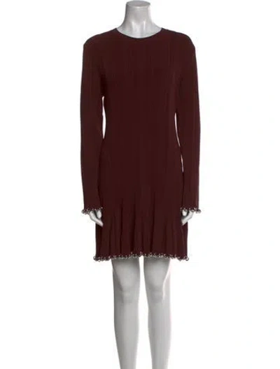 Pre-owned Aknvas Crew Neck Mini Dress W/ Tags In Brown