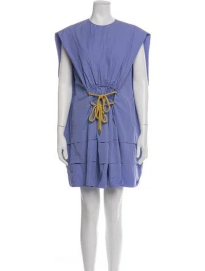 Pre-owned Aknvas Crew Neck Mini Dress W/ Tags In Purple