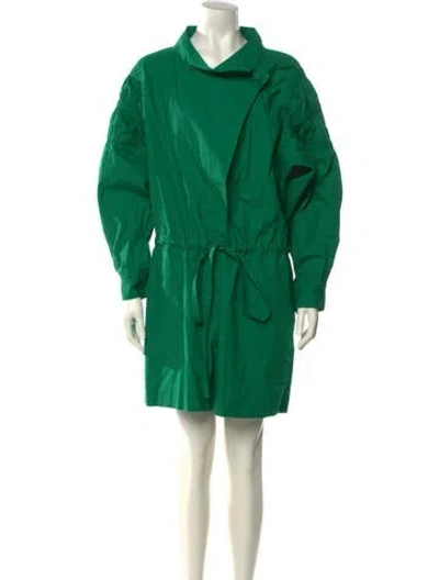 Pre-owned Aknvas Crew Neck Romper In Green