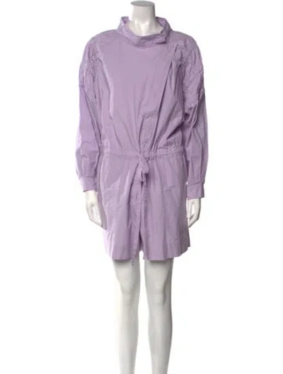 Pre-owned Aknvas Crew Neck Romper In Purple