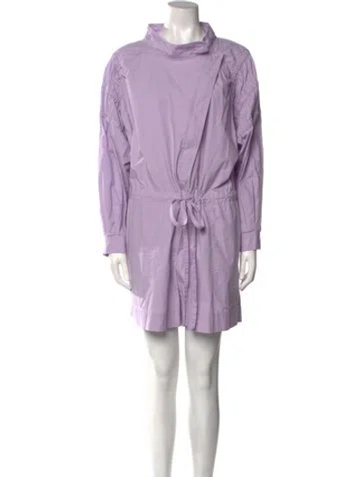 Pre-owned Aknvas Crew Neck Romper In Purple