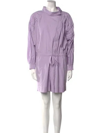 Pre-owned Aknvas Crew Neck Romper In Purple