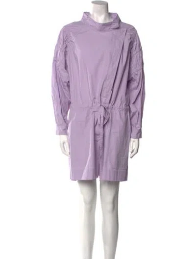 Pre-owned Aknvas Crew Neck Romper In Purple
