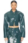Aknvas Cropped Mercer Jacket In Sarcelle