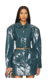 Aknvas Cropped Mercer Jacket In Teal
