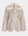 Aknvas Dagmar Faux Fur Top Coat In Brown