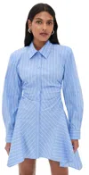 Aknvas Deena Striped Button Down Dress Sky Blue Stripe In Sky Blue Stripe