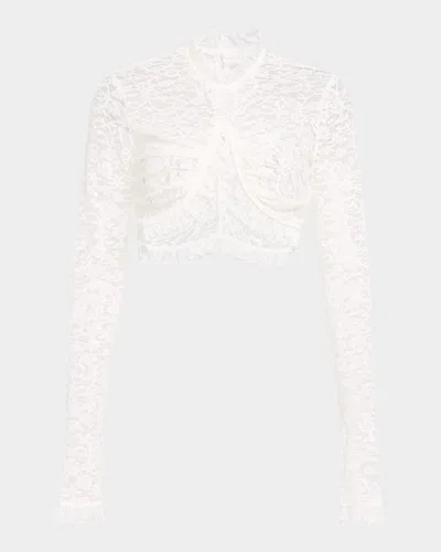 Aknvas Dylan Long-sleeve Lace Top In White