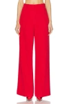 Aknvas Elin Crepe Elastic Waistband Pant In Red