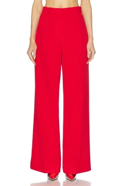 Aknvas Elin Crepe Elastic Waistband Trouser In Red