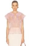 Aknvas Este Ruffle Top In Pink