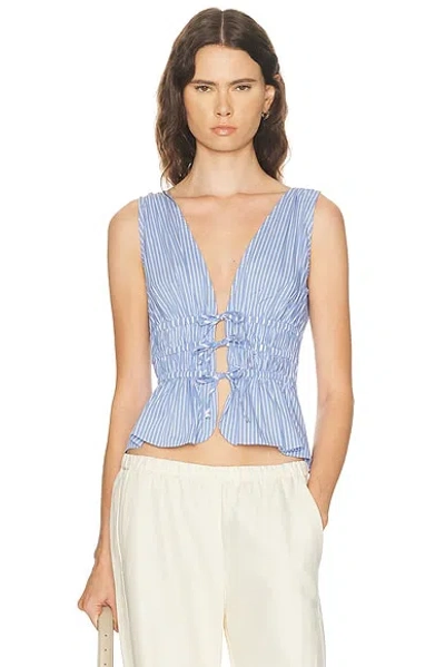 Aknvas Eva Tie Top In Blue