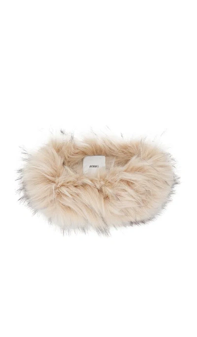 Aknvas Faux Fur Circle Headband In Neutral