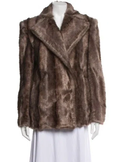 Pre-owned Aknvas Faux Fur Jacket In Brown