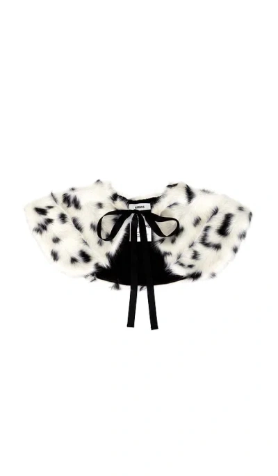 Aknvas Faux Fur Long Haired Shoulder Collar In Multi