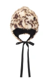 Aknvas Faux Fur Lynx Headdress In Neutral