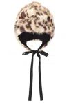 Aknvas Faux Fur Lynx Headdress In Brown