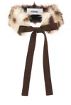 Aknvas Faux Fur Small Choker In Brown