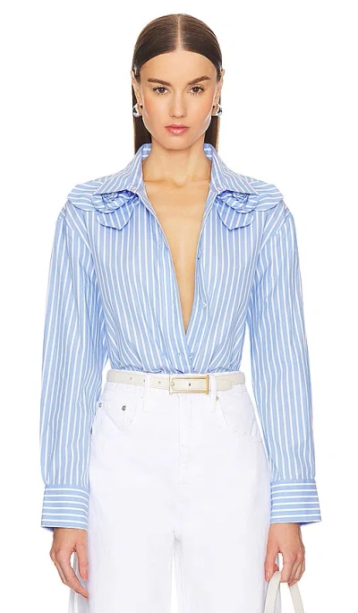 Aknvas Flor Button Down In Baby Blue
