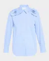 Aknvas Flora Striped Button-front Shirt In Blue