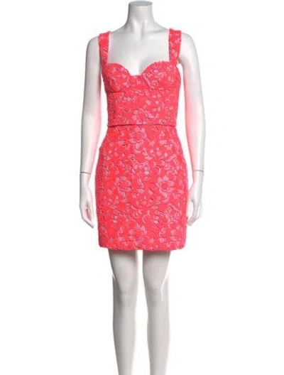 Pre-owned Aknvas Floral Print Mini Dress In Pink