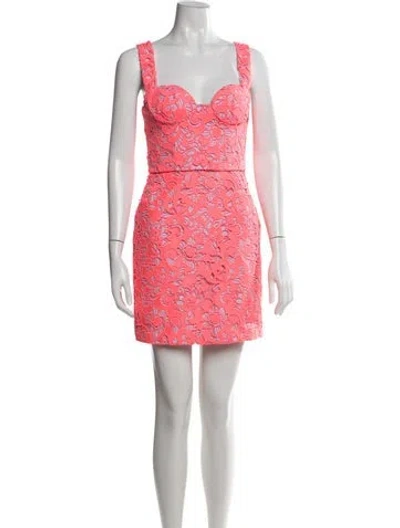 Pre-owned Aknvas Floral Print Mini Dress In Pink