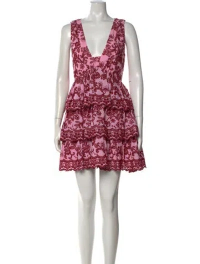 Pre-owned Aknvas Floral Print Mini Dress In Pink