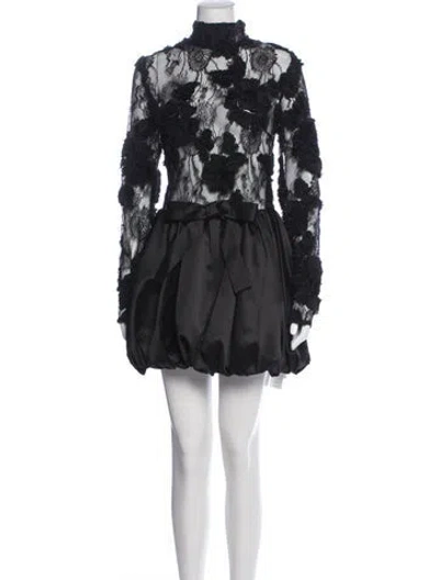 Pre-owned Aknvas Floral Print Mini Dress W/ Tags In Blue