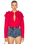 Aknvas For Fwrd Flor Top In Red
