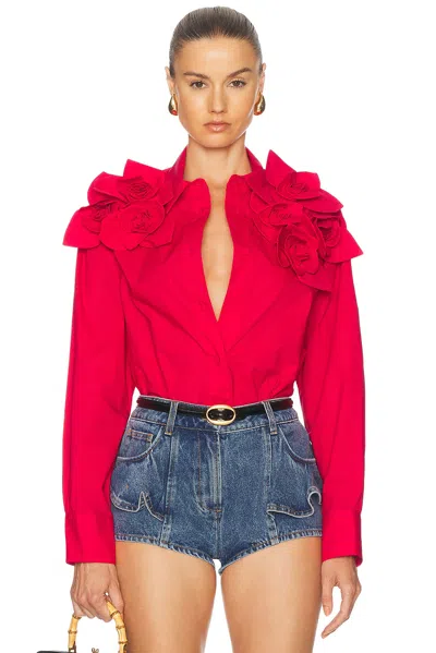 Aknvas For Fwrd Flor Top In Red