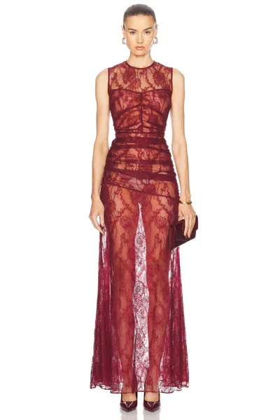 Aknvas For Fwrd Lina Dress In Bordeaux