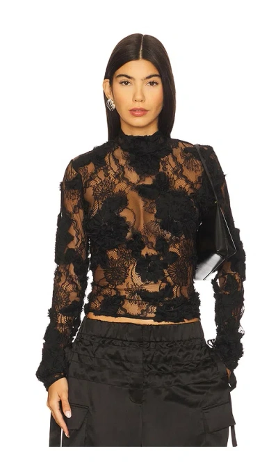 Aknvas Freja Lace Top In Animal Print