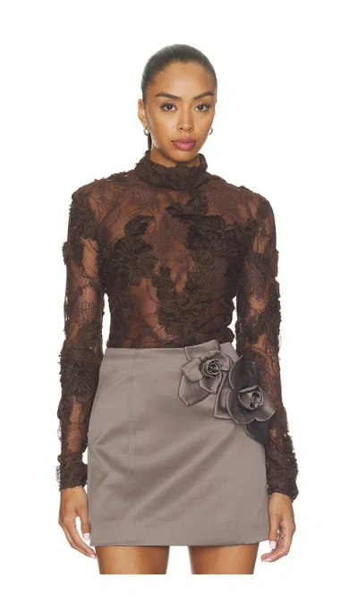 Aknvas Freja Lace Top In Brown