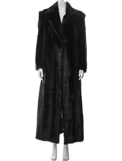 Pre-owned Aknvas Fur Coat In Black