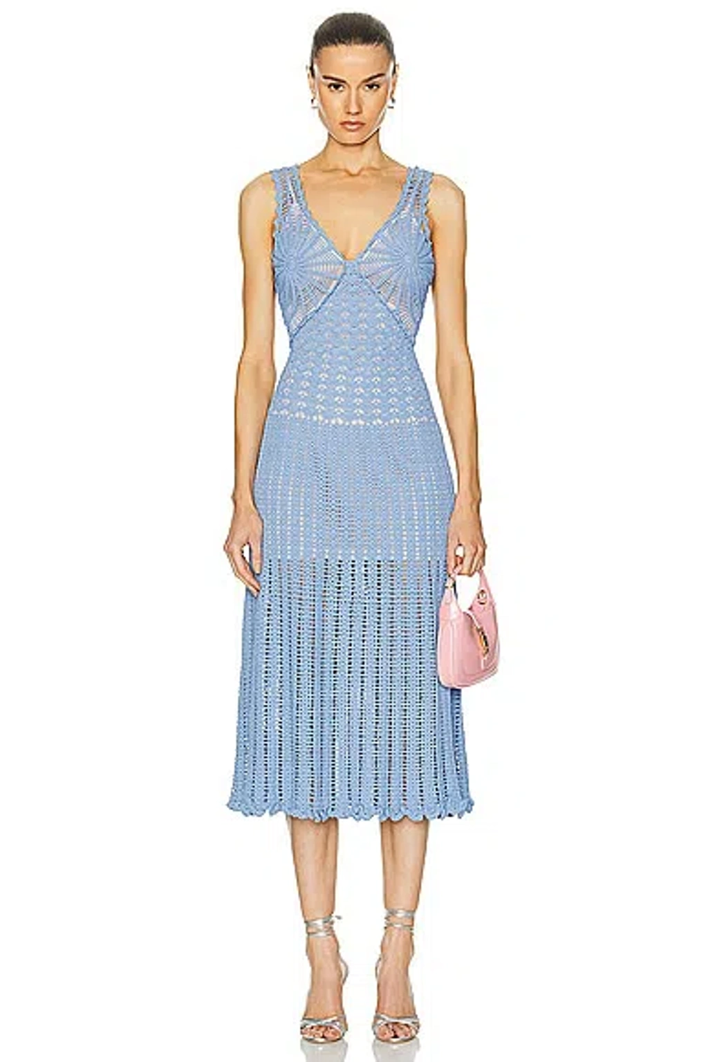 Aknvas Women's Guinevere Crochet Midi-dress In Blue | ModeSens