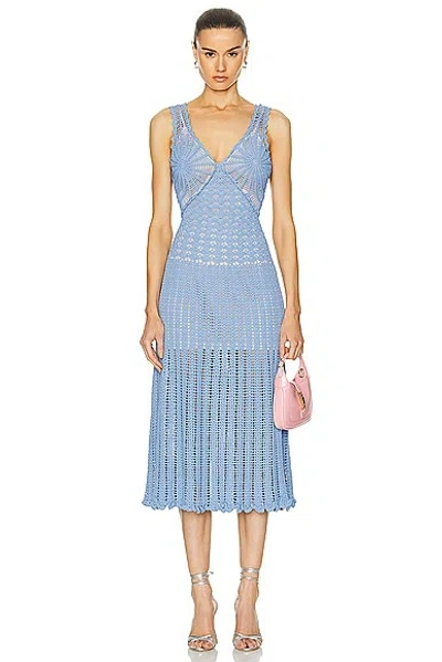 Aknvas Women's Guinevere Crochet Midi-dress In Blue