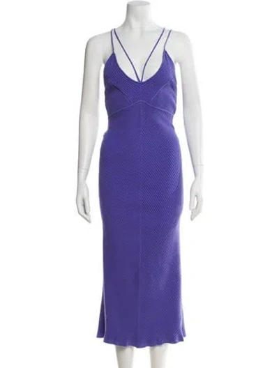 Pre-owned Aknvas Halterneck Long Dress In Purple