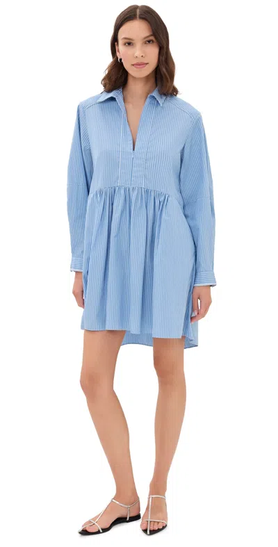 Aknvas Kate Poplin Dress Blue / White
