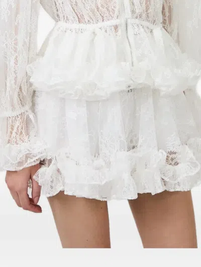 Aknvas Kirsten Ruffled Skorts In White