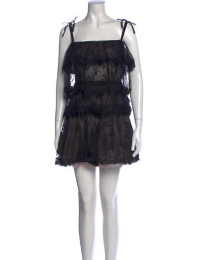 Pre-owned Aknvas Lace Pattern Mini Dress W/ Tags In Black