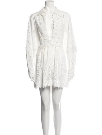 Pre-owned Aknvas Lace Pattern Mini Dress W/ Tags In White