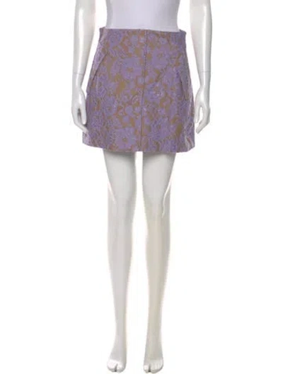 Pre-owned Aknvas Lace Pattern Mini Skirt W/ Tags In Purple