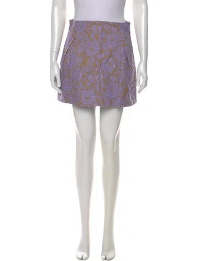Pre-owned Aknvas Lace Pattern Mini Skirt W/ Tags In Purple