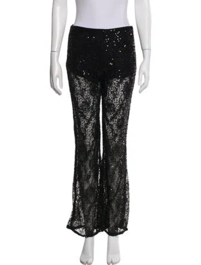 Pre-owned Aknvas Lace Pattern Wide Leg Pants In Gray