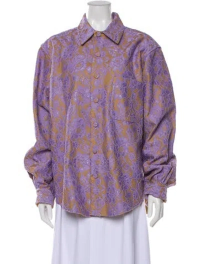 Pre-owned Aknvas Lace Printed Jacket In Purple